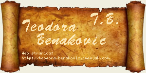 Teodora Benaković vizit kartica